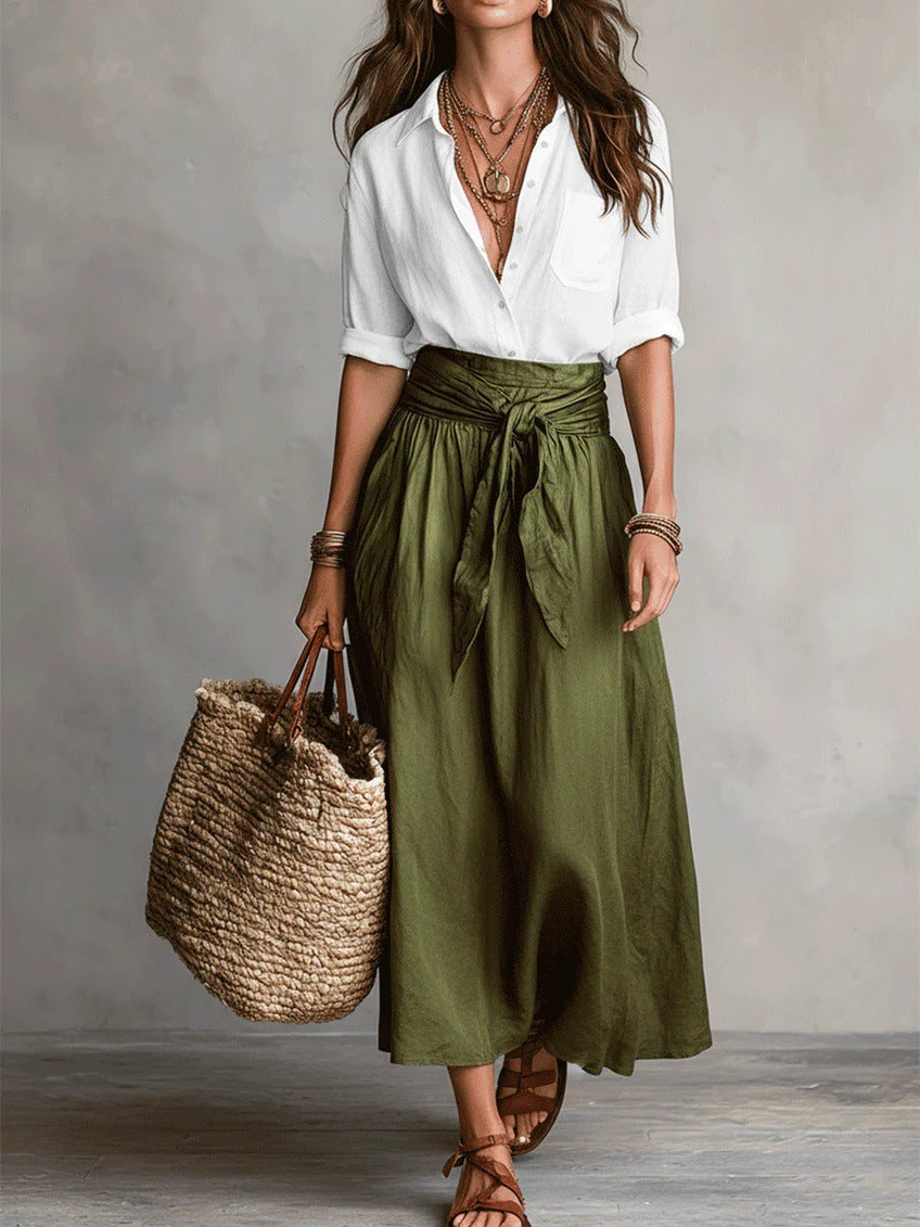 River - Elegante completo midi a due pezzi