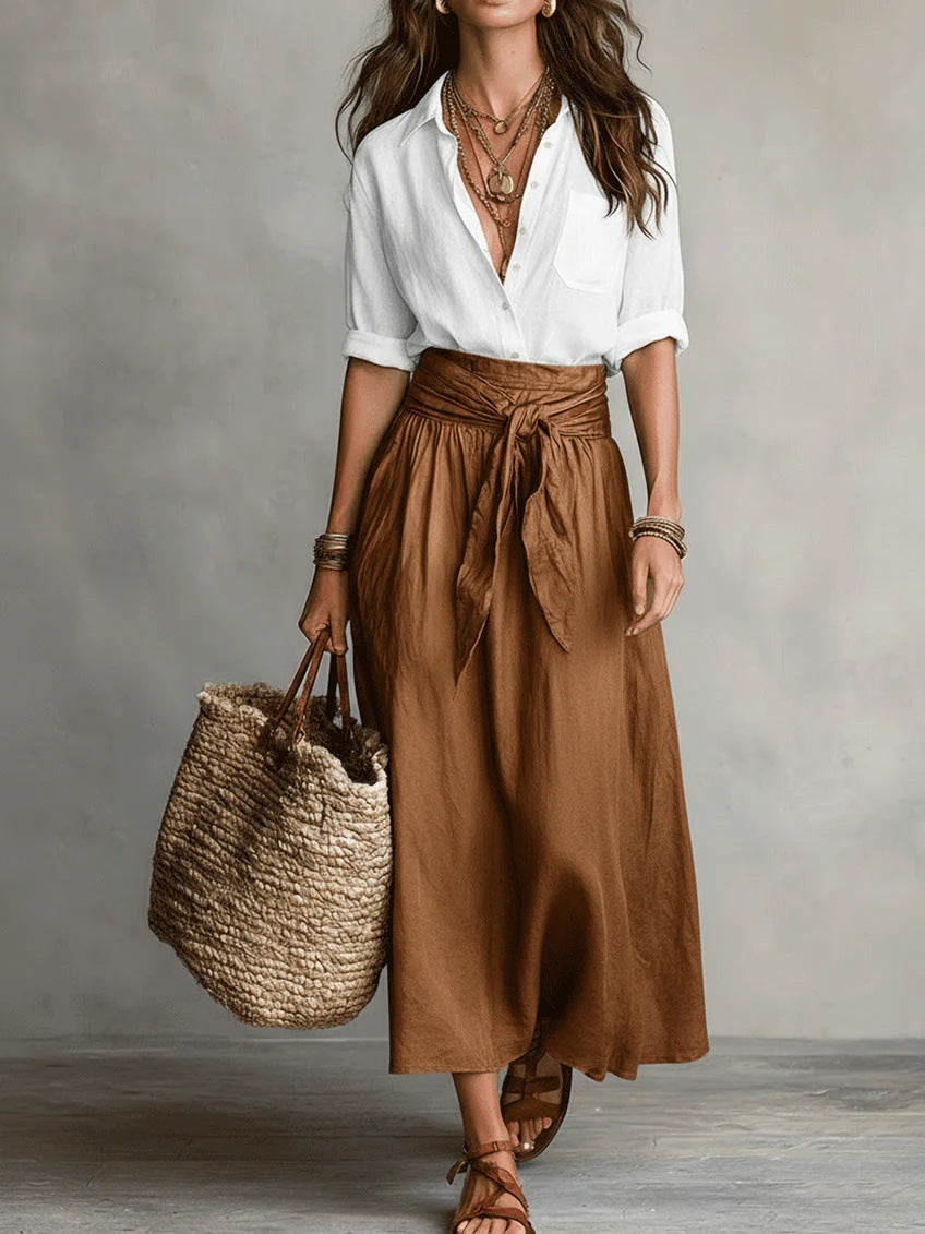 River - Elegante completo midi a due pezzi