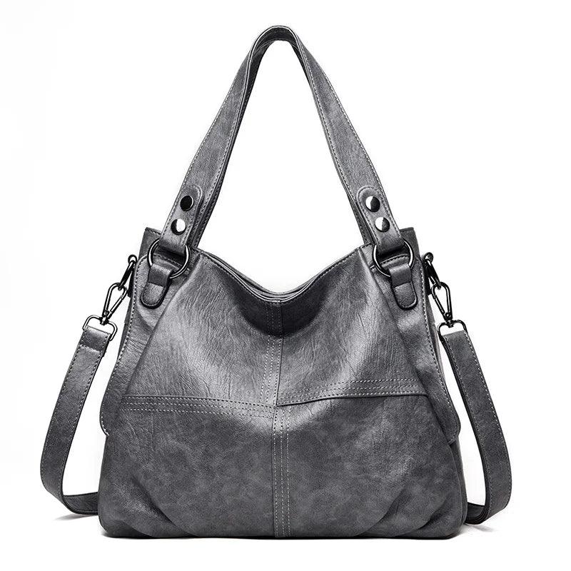Kenia™  - Borsa a spalla Nera con doppio manico e tracolla
