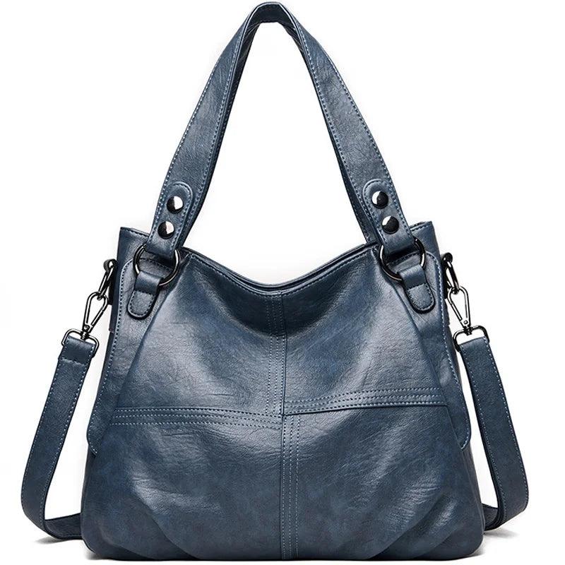 Kenia™  - Borsa a spalla Nera con doppio manico e tracolla