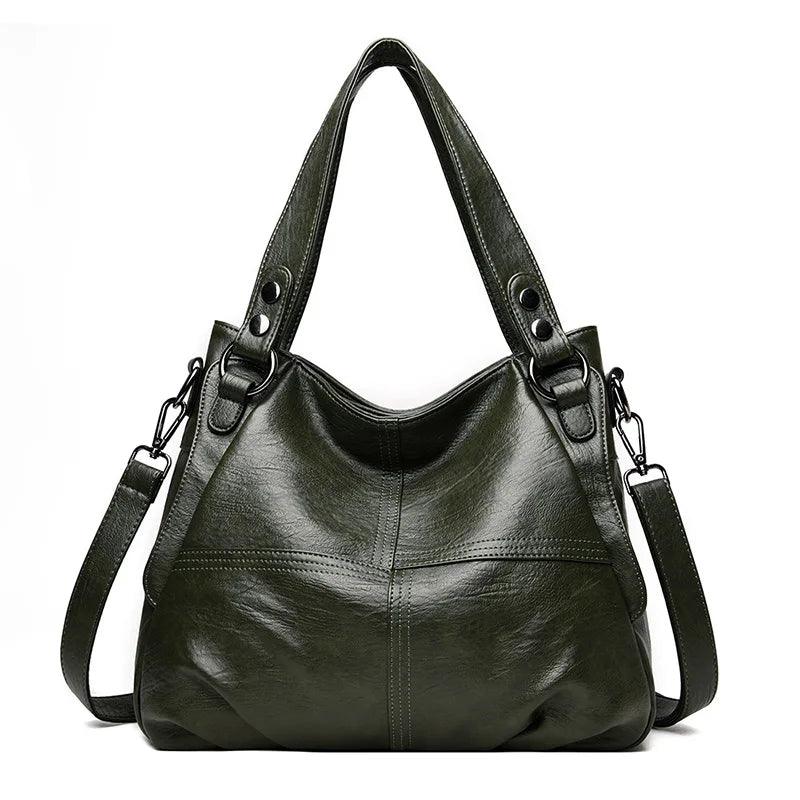 Kenia™  - Borsa a spalla Nera con doppio manico e tracolla