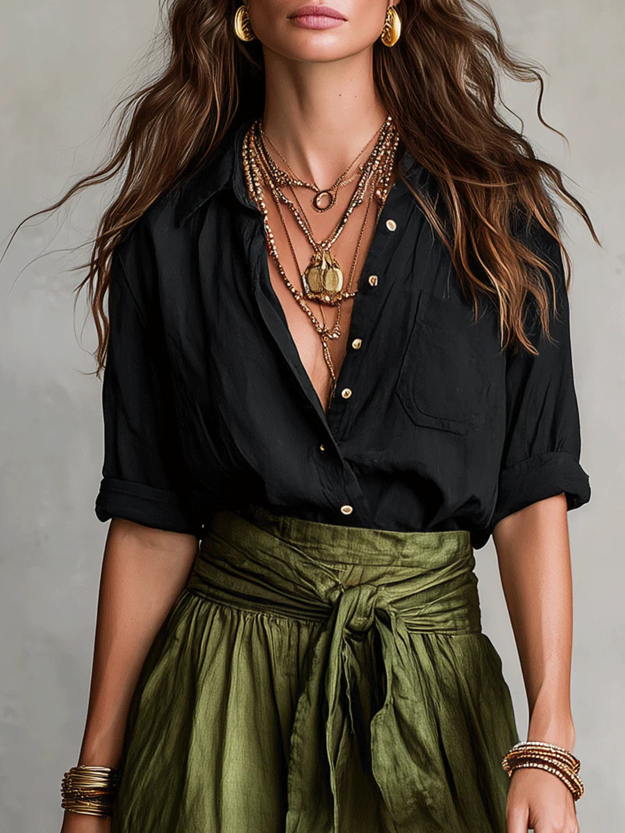 River - Elegante completo midi a due pezzi