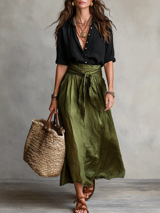 River - Elegante completo midi a due pezzi