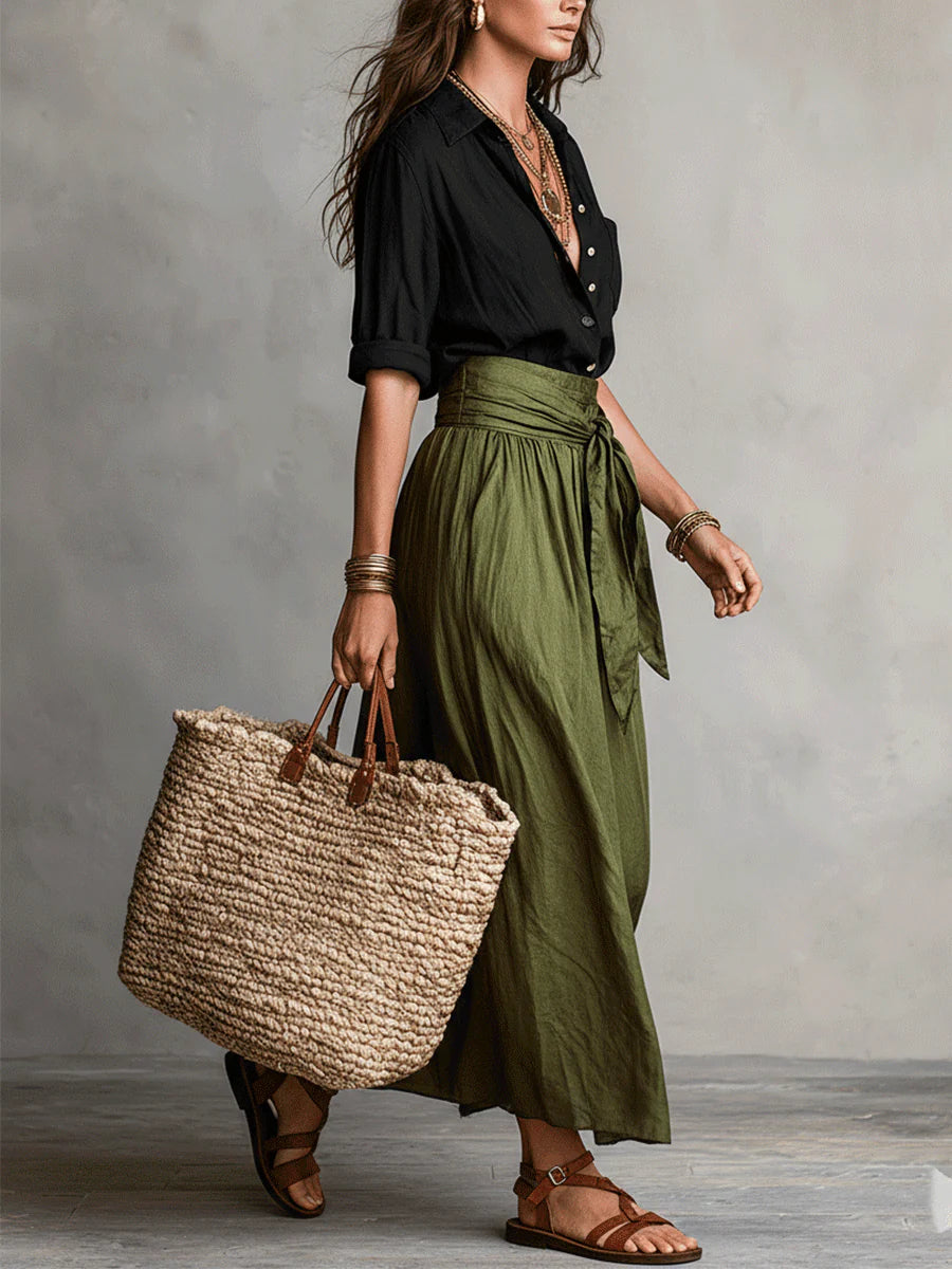River - Elegante completo midi a due pezzi