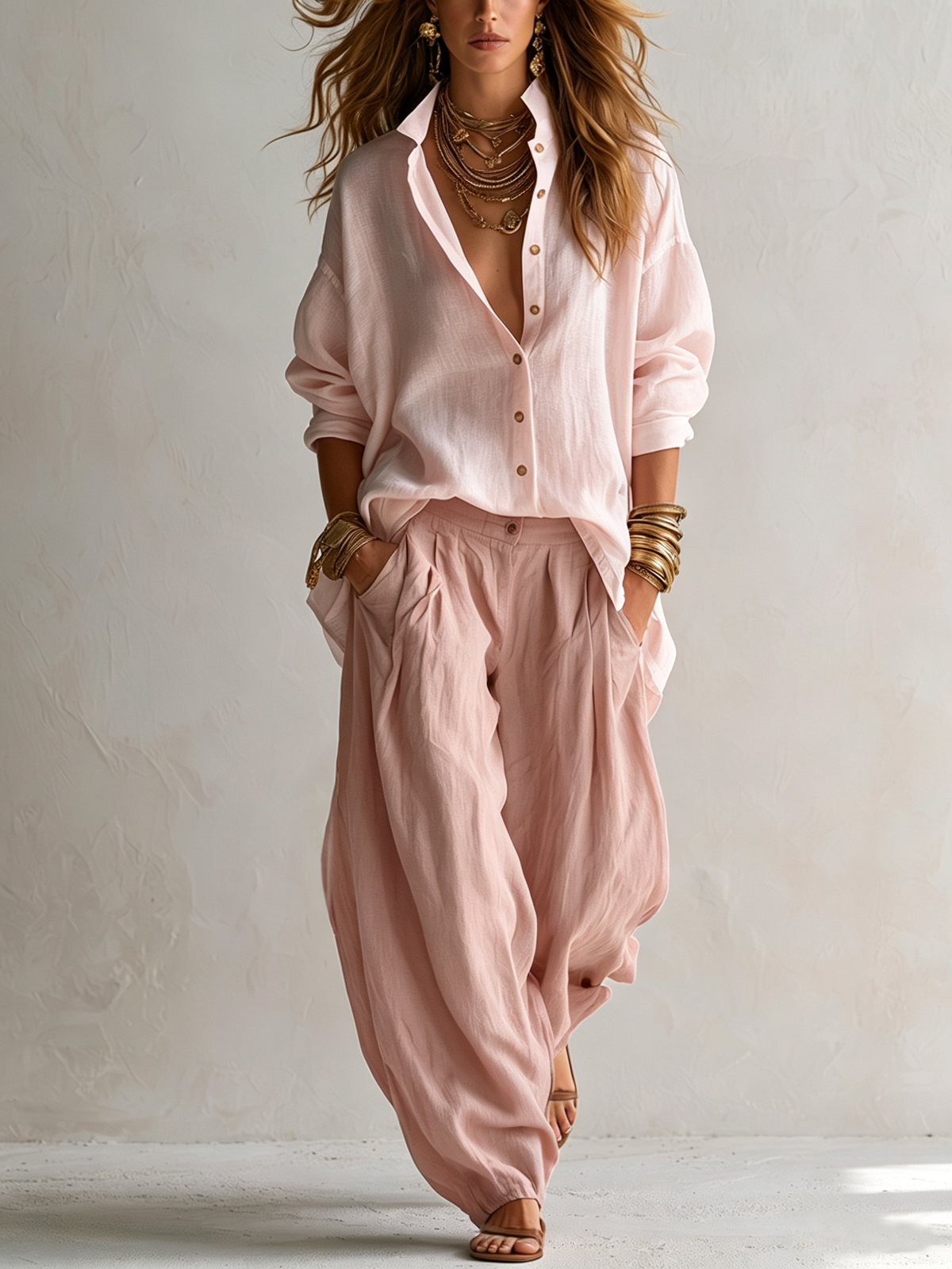 Alicia - Completo composto da camicia ampia e pantaloni
