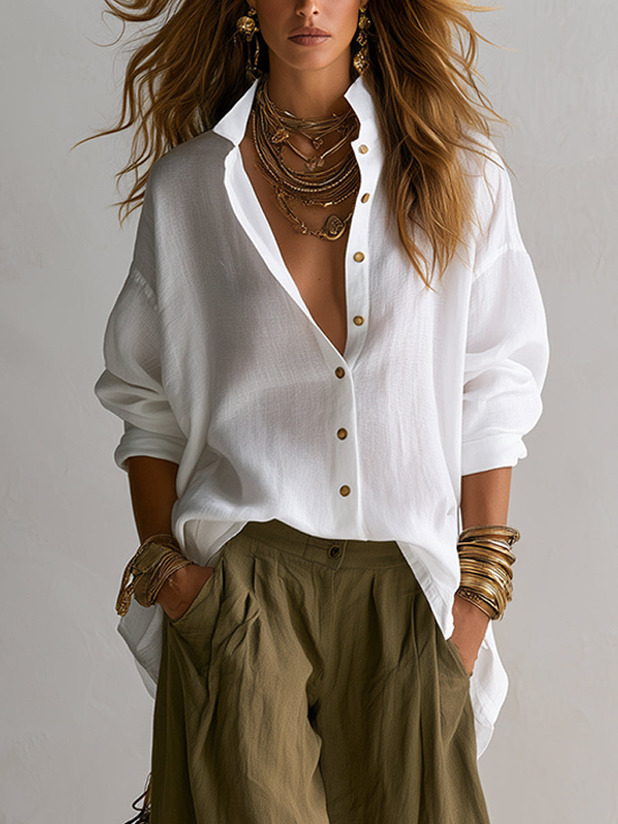 Alicia - Completo composto da camicia ampia e pantaloni