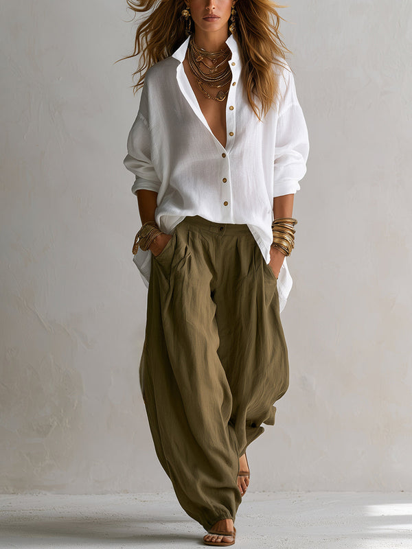 Alicia - Completo composto da camicia ampia e pantaloni