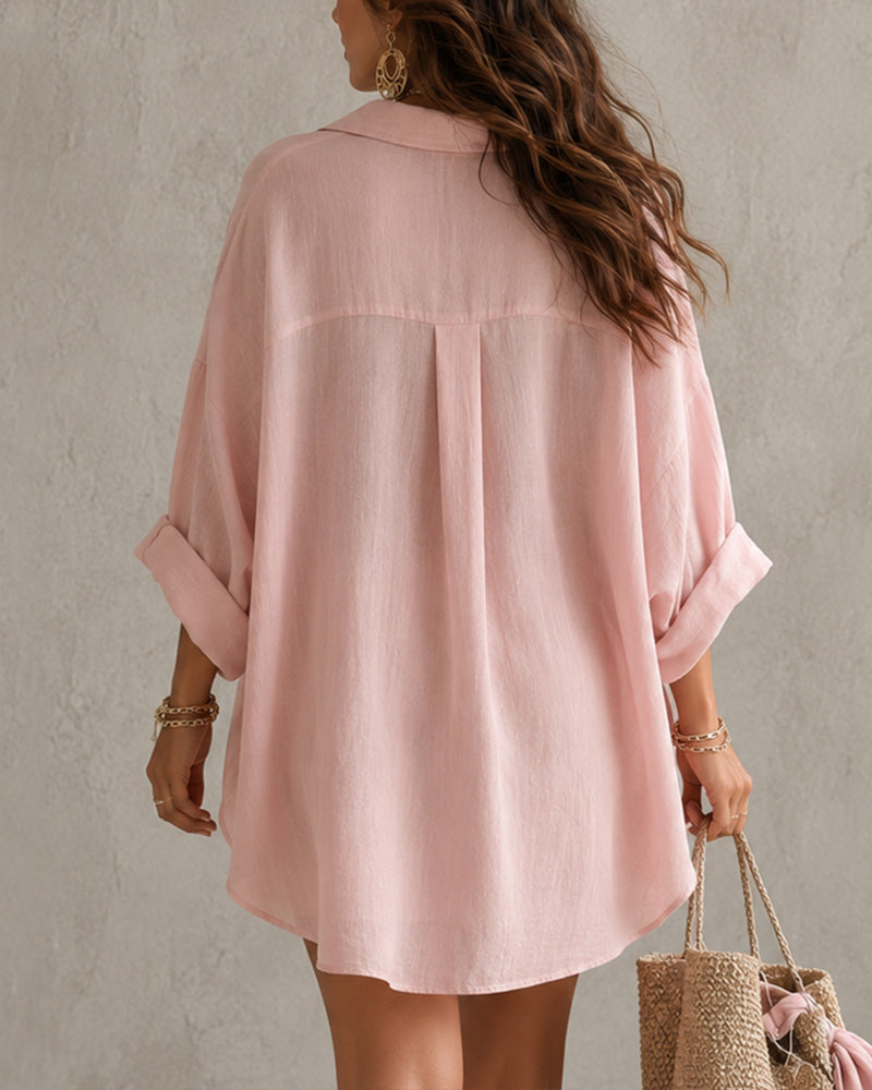 Melidia - Set composto da camicia e pantaloncini in cotone e lino